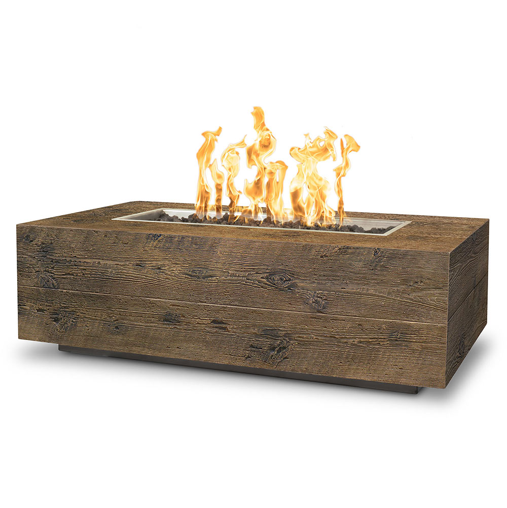 TOP Fires by The Outdoor Plus OPT-COR72x Coronado Wood Grain Fire Pit, 72x28-Inches