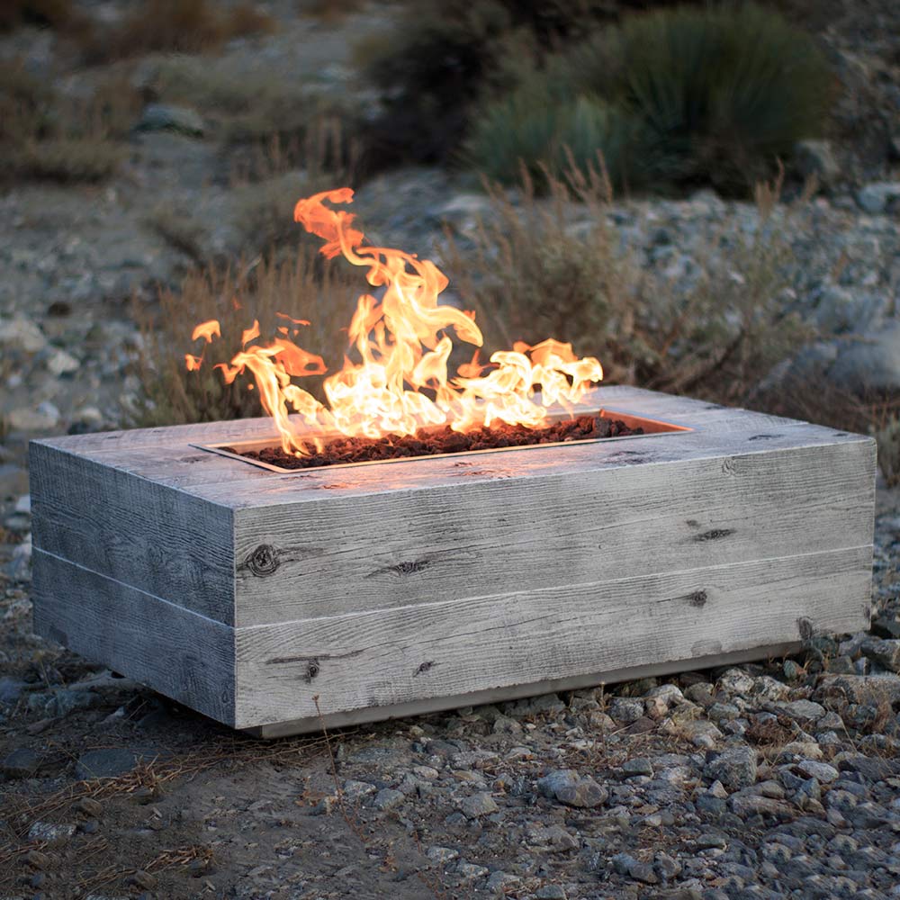 TOP Fires by The Outdoor Plus OPT-COR48x Coronado Wood Grain Fire Pit, 48x28-Inches