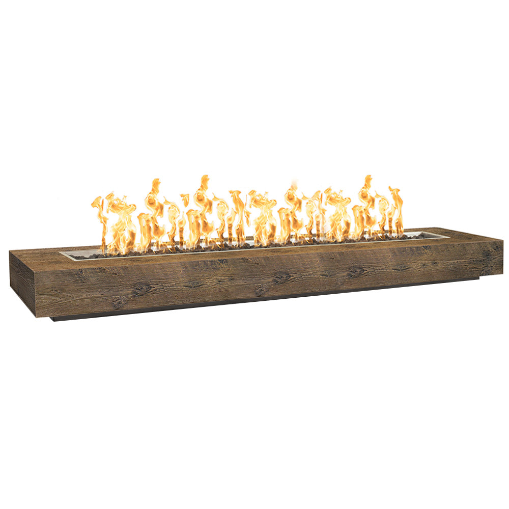 TOP Fires by The Outdoor Plus OPT-COR84x Coronado Wood Grain Fire Pit, 84x28-Inches