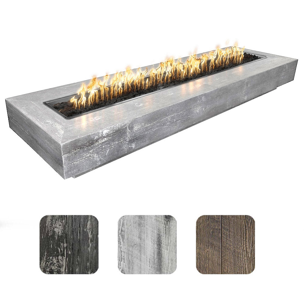 TOP Fires by The Outdoor Plus OPT-COR120x Coronado Wood Grain Fire Pit, 120x28-Inches