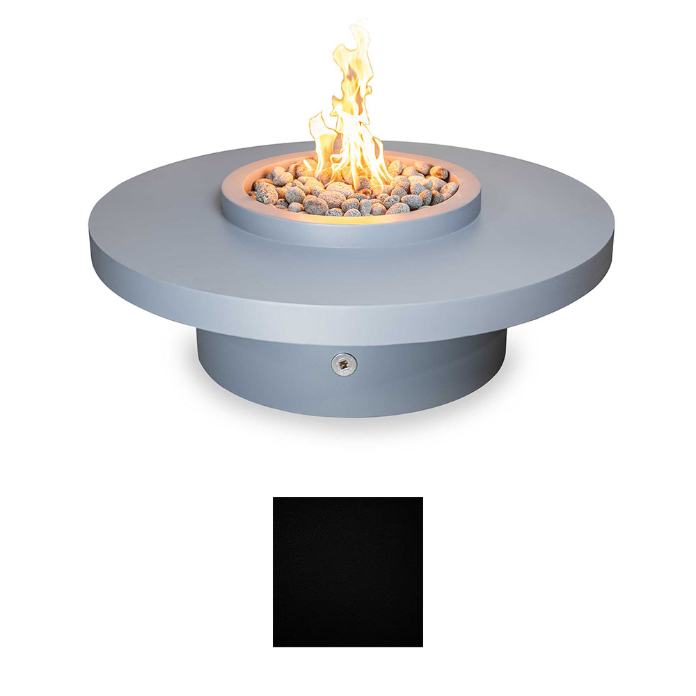 The Outdoor Plus Coastline Round Powder Coated Steel Gas Fire Table