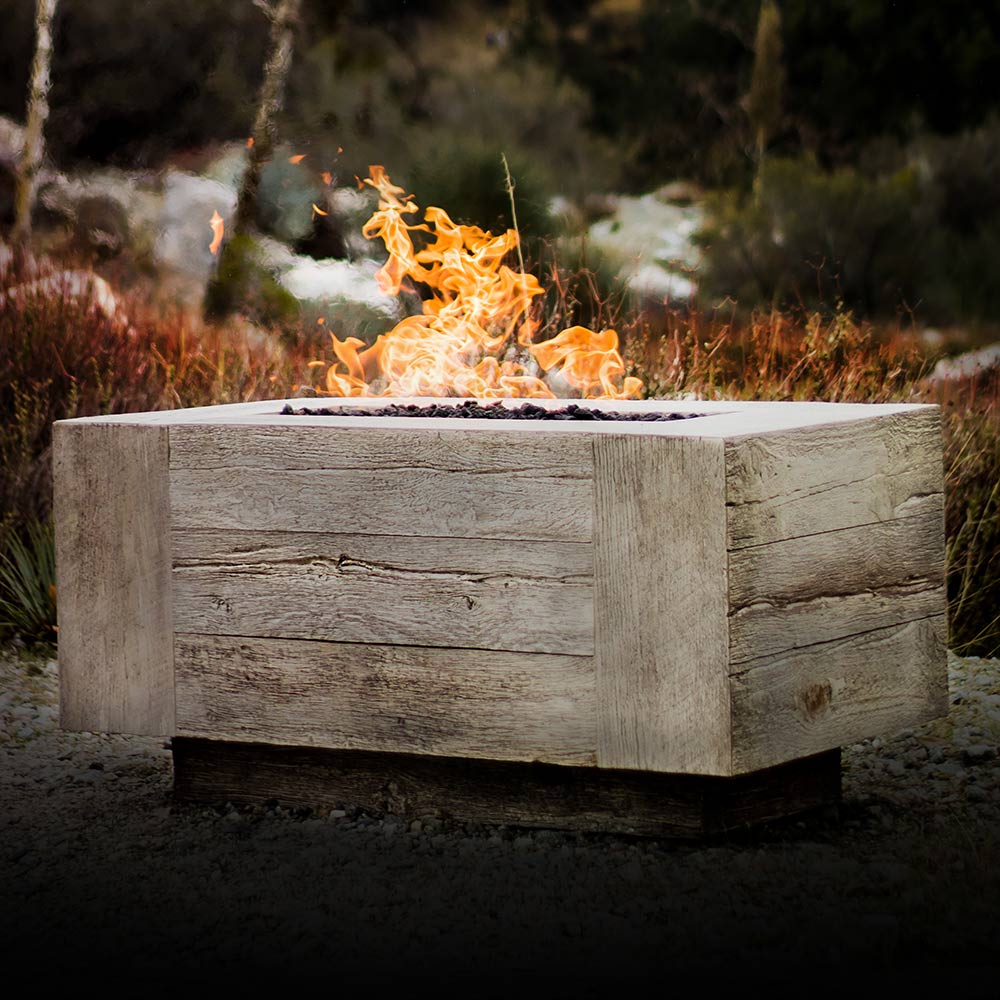 TOP Fires by The Outdoor Plus OPT-CTL120x Catalina Wood Grain Fire Pit, 120x28-Inches