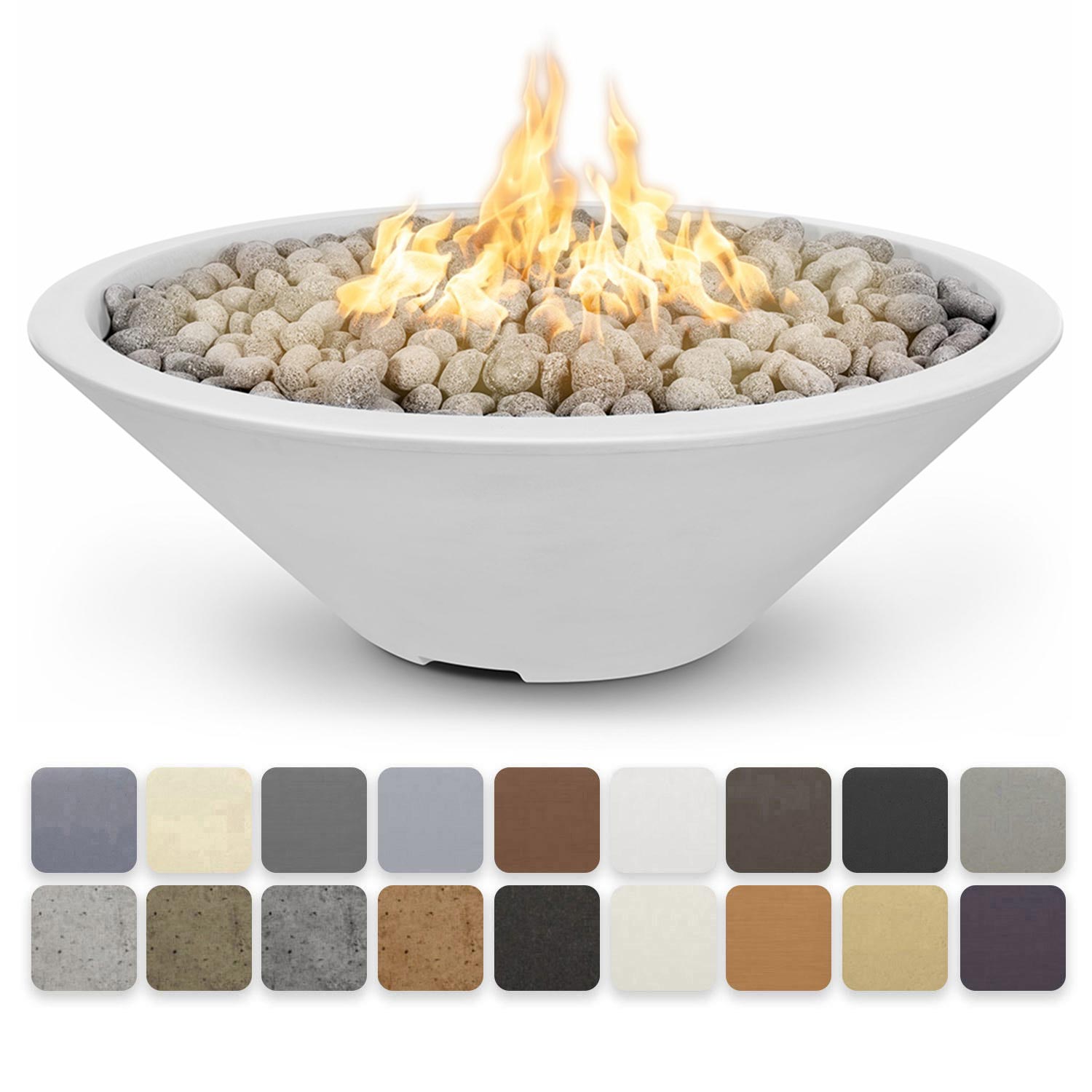 TOP Fires by The Outdoor Plus Cazo No Ledge Round Concrete Gas Fire Pit