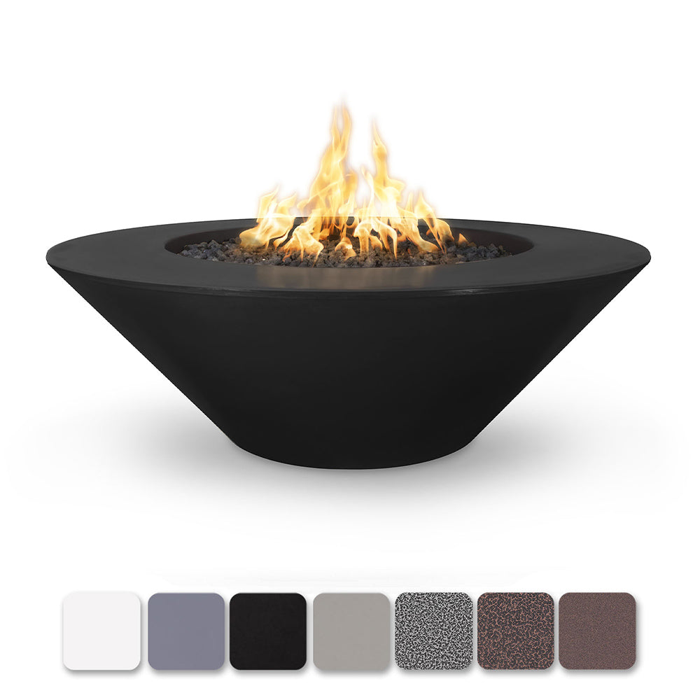 The Outdoor Plus Cazo 48-Inch Round Wide Ledge Powder Coated Steel Gas Fire Pit
