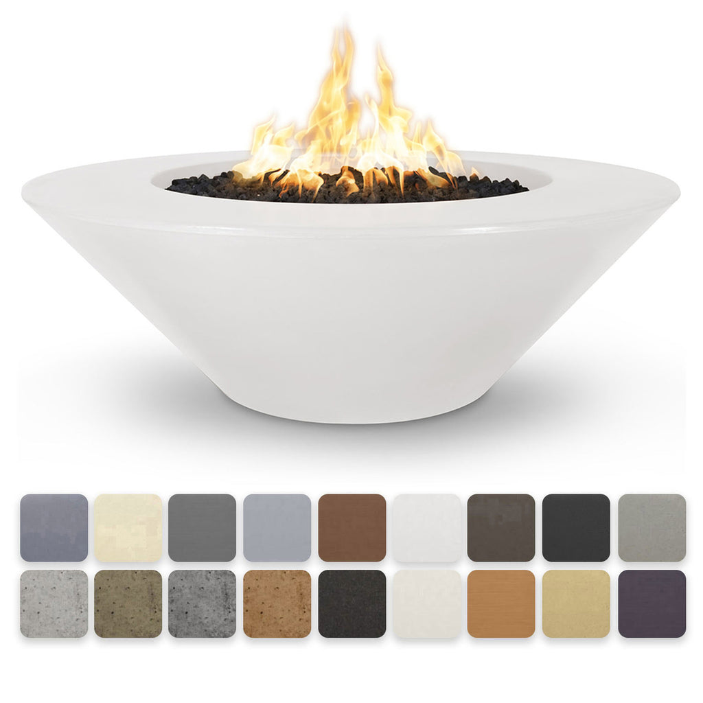 TOP Fires by The Outdoor Plus Cazo Wide Ledge Round Concrete Gas Fire Pit