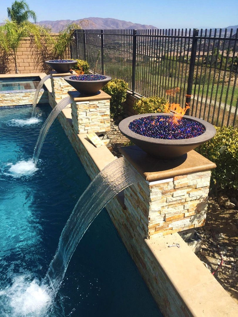 TOP Fires by The Outdoor Plus Cazo Round Concrete Gas Fire Bowl