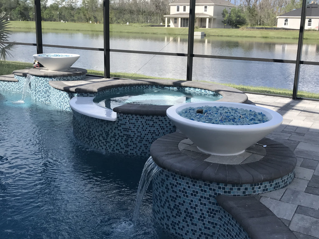 TOP Fires by The Outdoor Plus Cazo Round Concrete Gas Fire Bowl