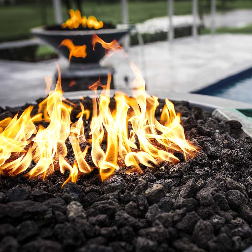 TOP Fires by The Outdoor Plus Cazo Round Concrete Gas Fire and Water Bowl