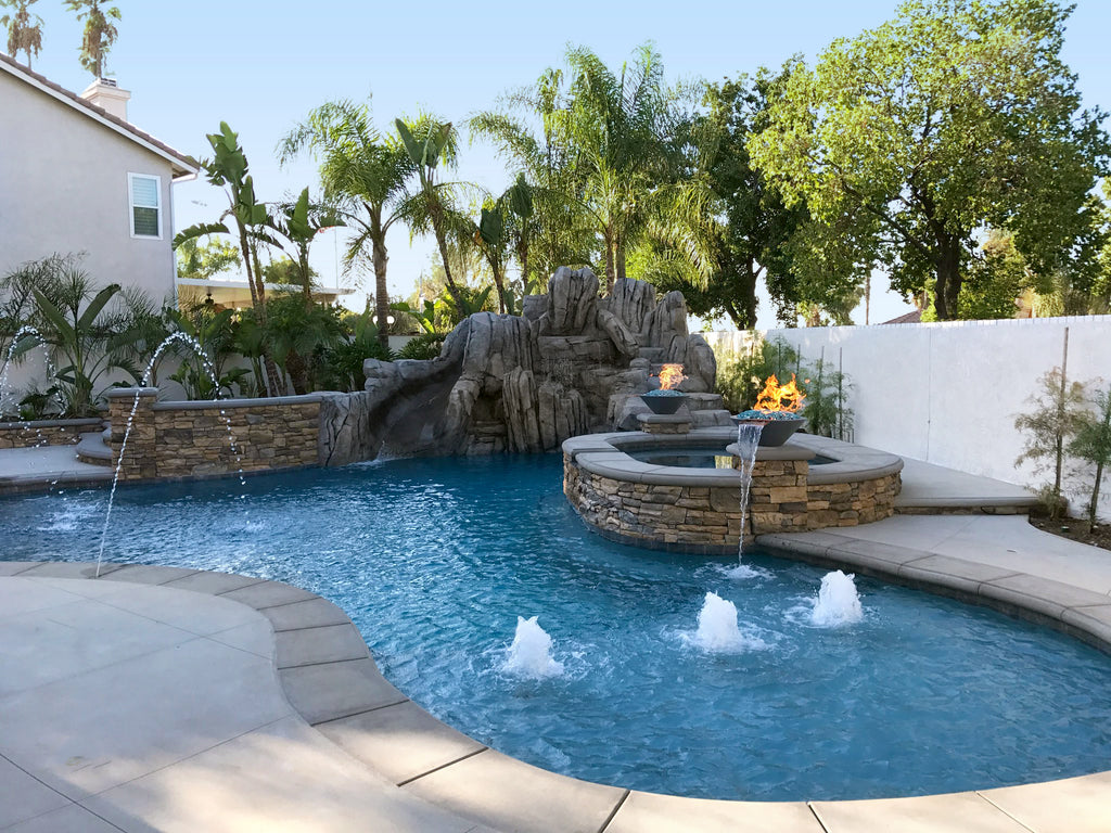 TOP Fires by The Outdoor Plus Cazo Round Concrete Gas Fire and Water Bowl