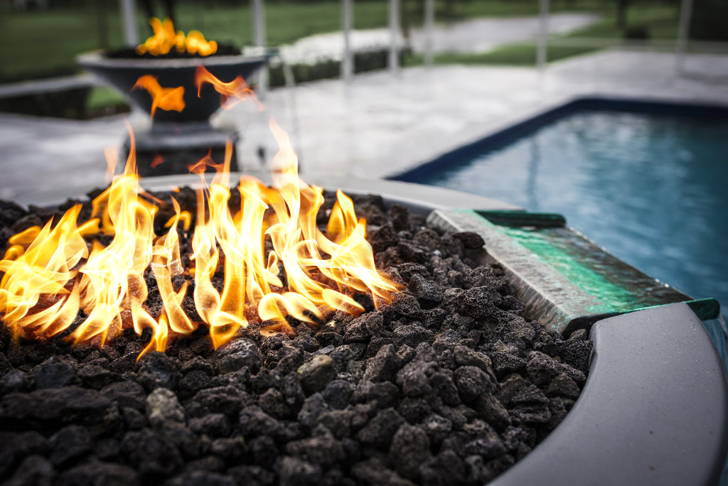 TOP Fires by The Outdoor Plus Cazo Round Concrete Gas Fire and Water Bowl