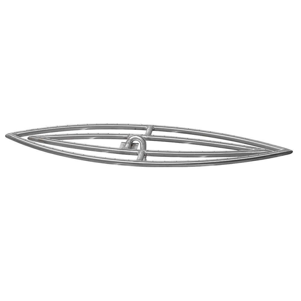 Stainless steel double fish-eye gas fire pit burner with center igniter