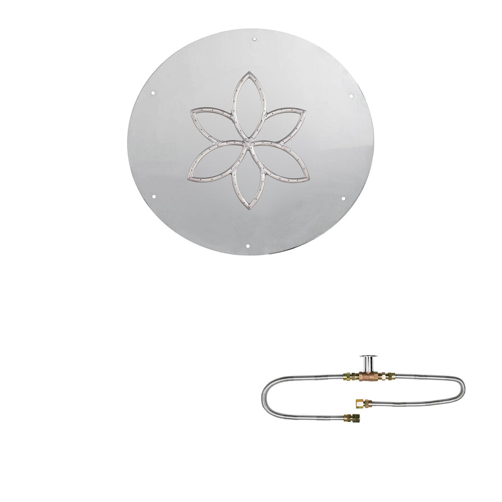 The Outdoor Plus Lotus Flower Match Light Gas Fire Pit Burner Kit