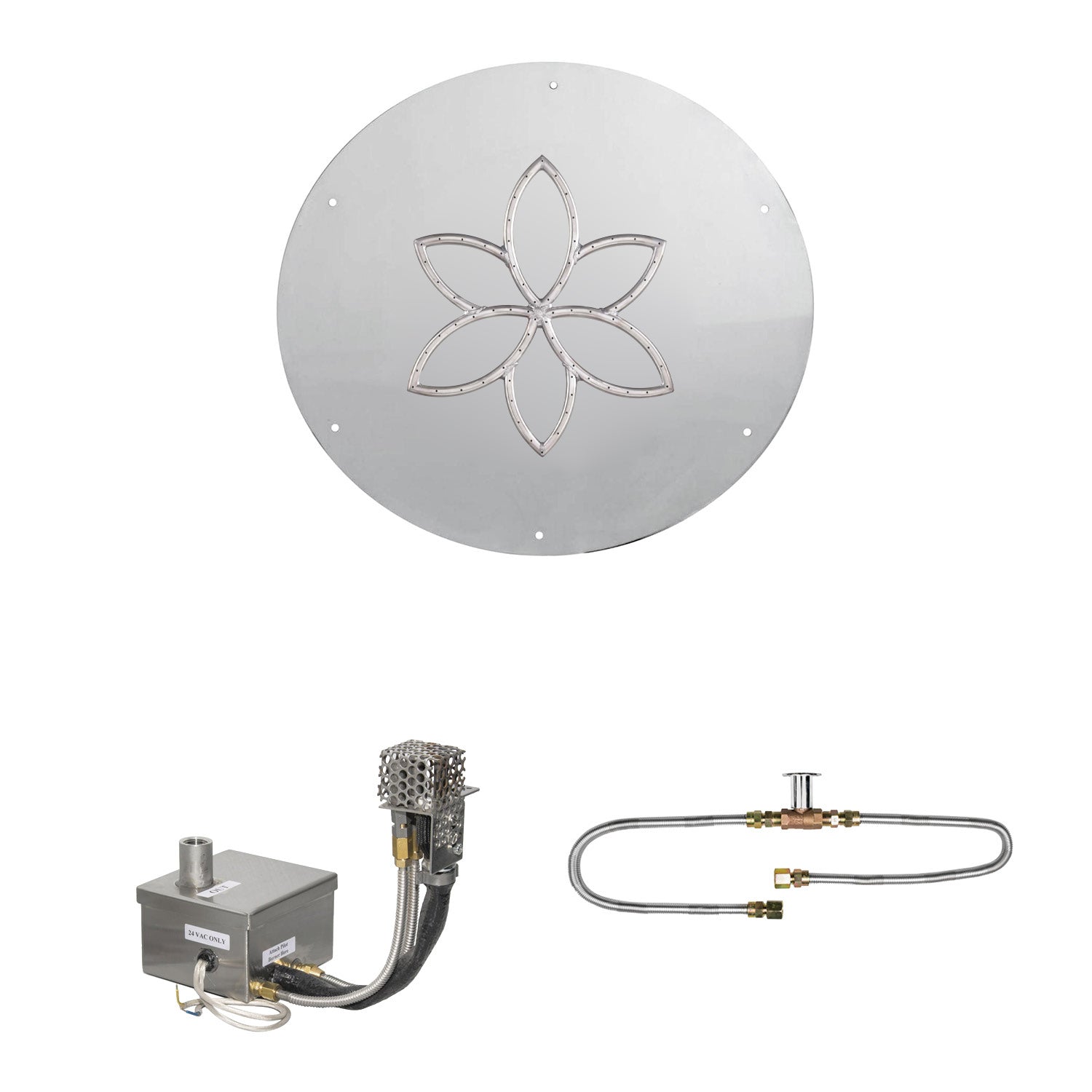 The Outdoor Plus Lotus Flower Electronic Ignition Gas Fire Pit Burner Kit