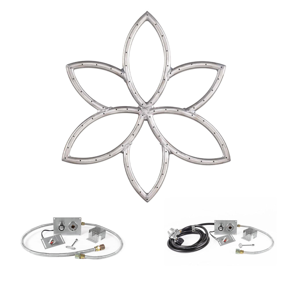 The Outdoor Plus Lotus Flower Spark Ignition Gas Fire Pit Burner Kit