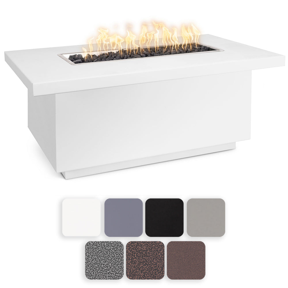 TOP Fires by The Outdoor Plus Fremont 24-Inch Tall Linear Powder Coated Steel Gas Fire Pit
