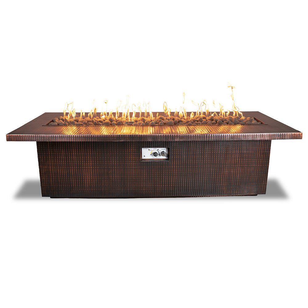 TOP Fires by The Outdoor Plus Fremont 15-Inch Tall Linear Copper Gas Fire Pit
