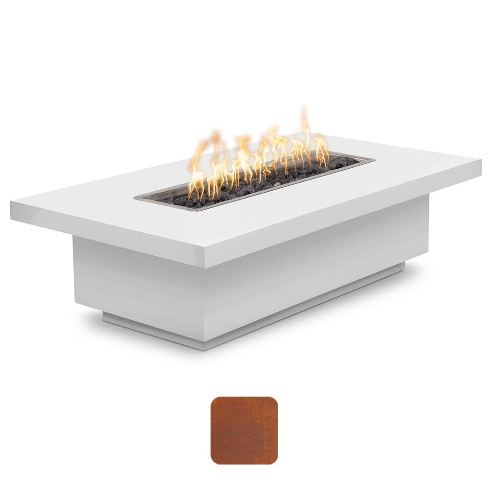 TOP Fires by The Outdoor Plus Fremont 15-Inch Tall Linear Corten Steel Gas Fire Pit