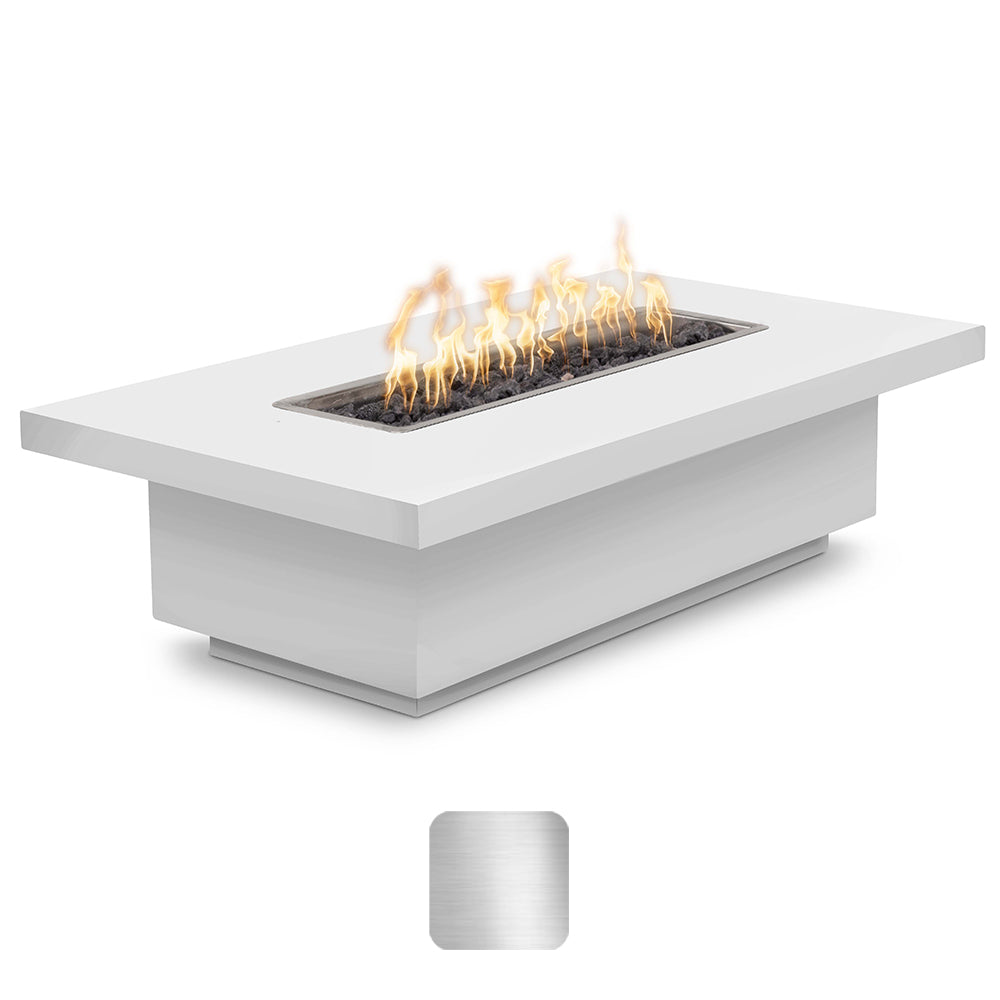 TOP Fires by The Outdoor Plus Fremont 15-Inch Tall Linear Stainless Steel Gas Fire Pit