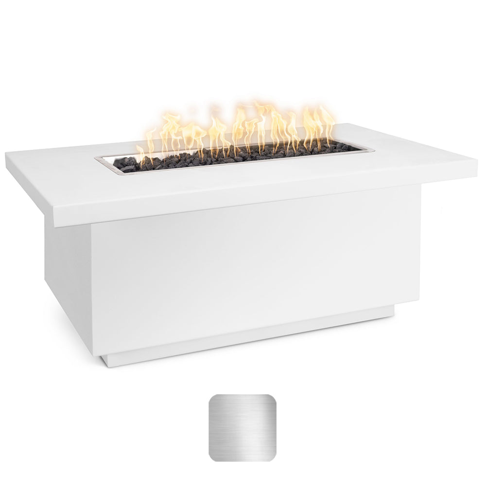 TOP Fires by The Outdoor Plus Fremont 24-Inch Tall Linear Stainless Steel Gas Fire Pit