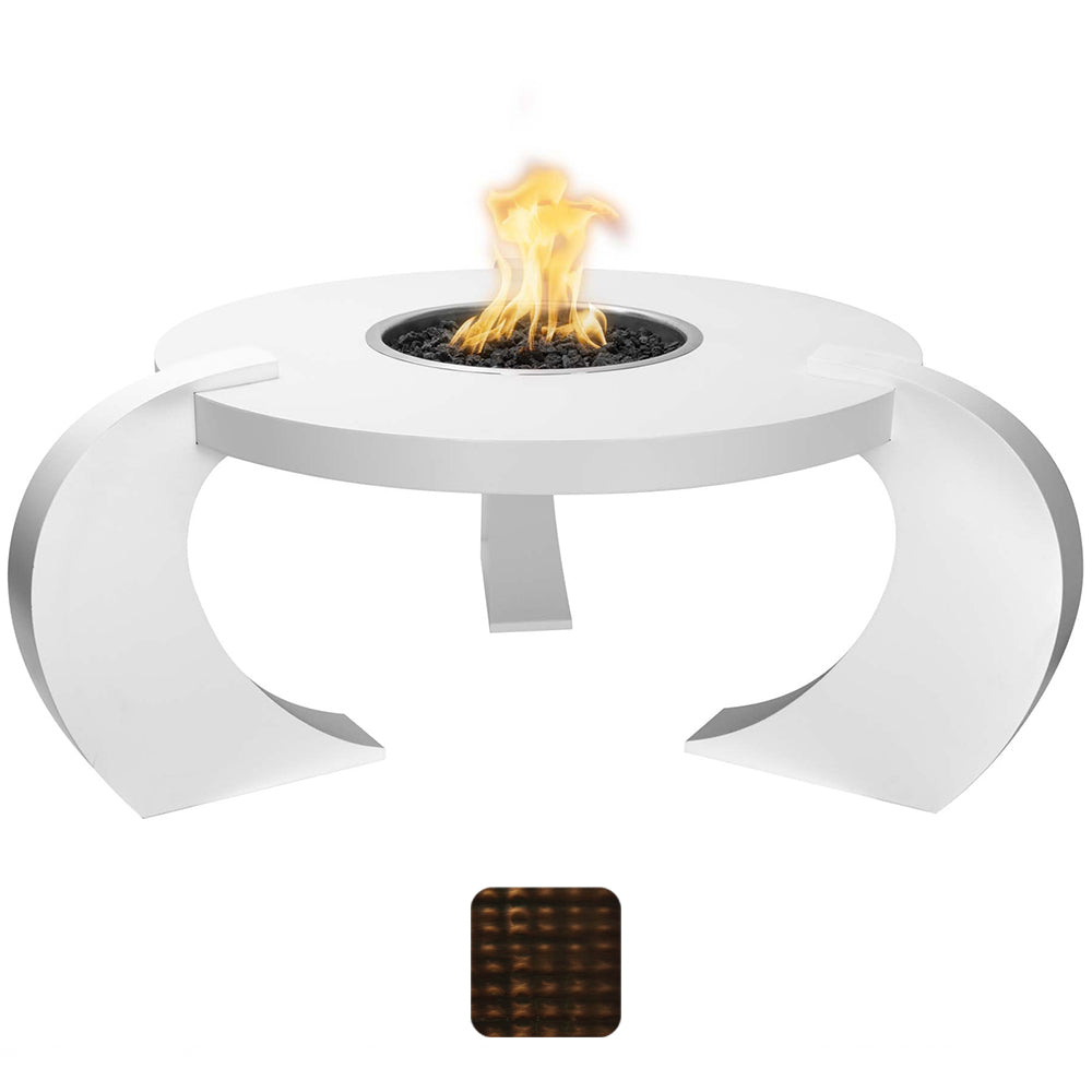 TOP Fires by The Outdoor Plus Frisco Round Copper Match Light Gas Fire Table