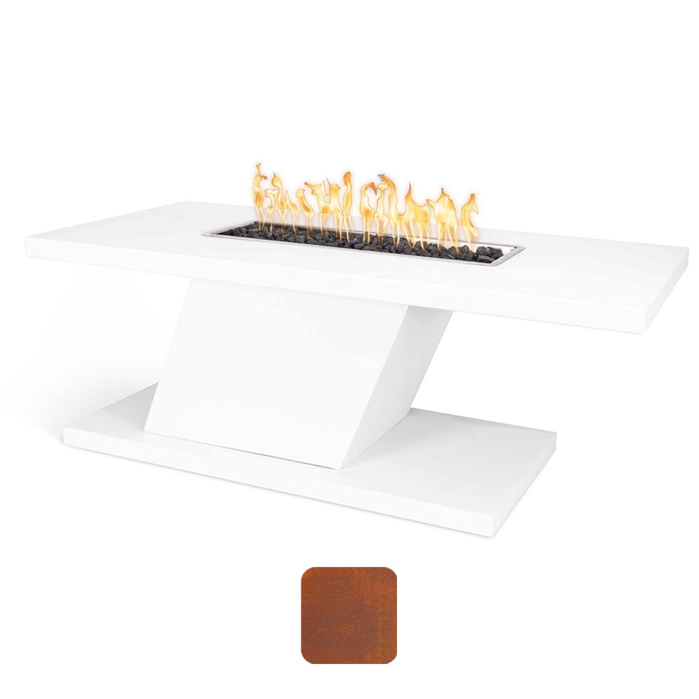 TOP Fires by The Outdoor Plus Imperial 15-Inch Tall Linear Corten Steel Gas Fire Pit