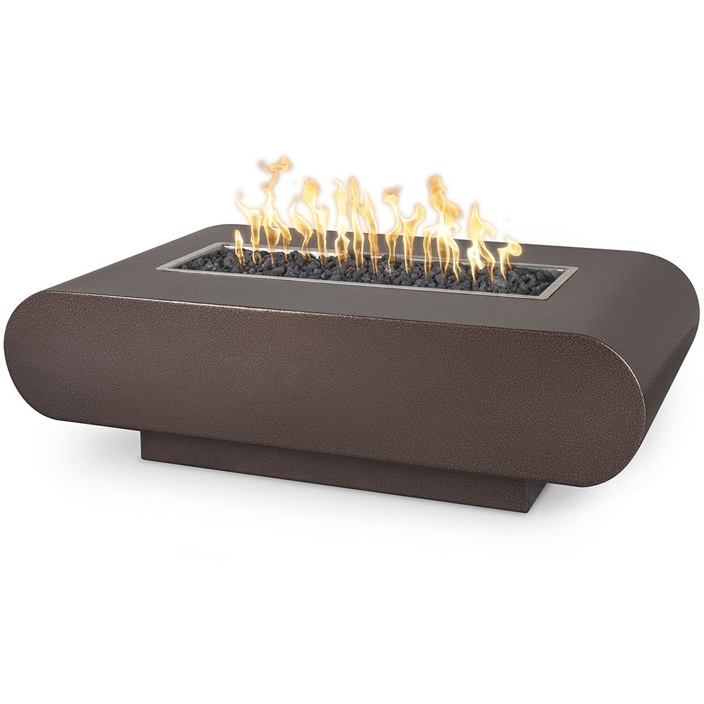 TOP Fires by The Outdoor Plus La Jolla Rectangular Powder Coated Steel Gas Fire Pit