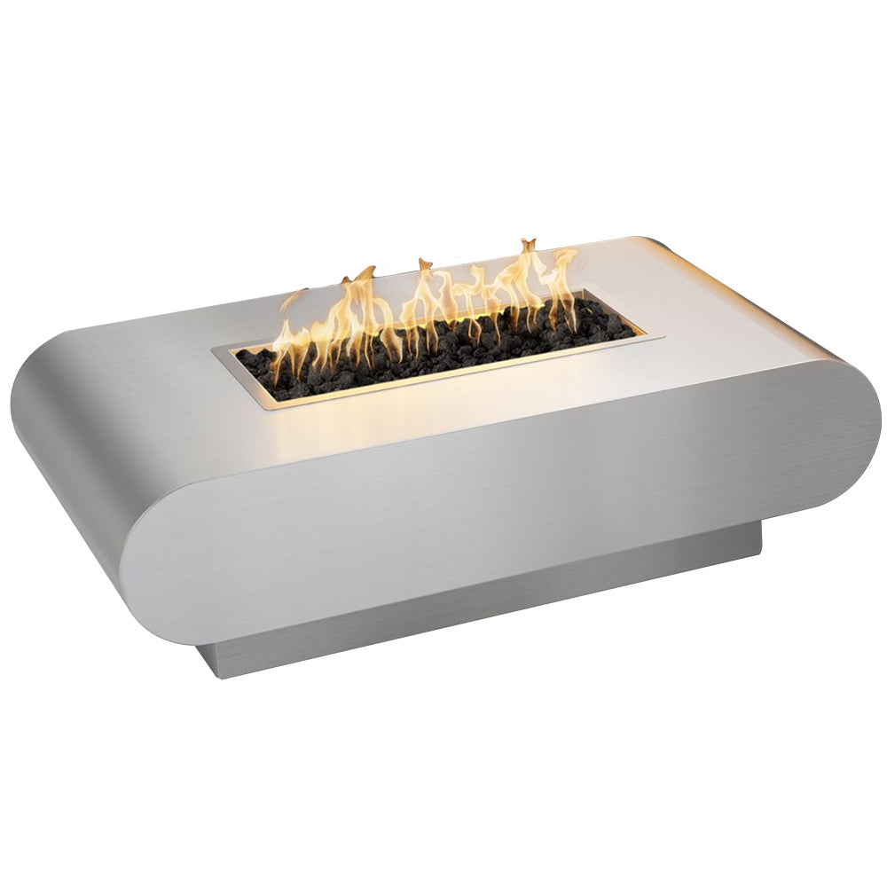 TOP Fires by The Outdoor Plus La Jolla Rectangular Stainless Steel Gas Fire Pit