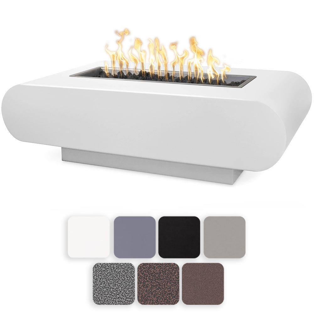 TOP Fires by The Outdoor Plus La Jolla Rectangular Powder Coated Steel Gas Fire Pit