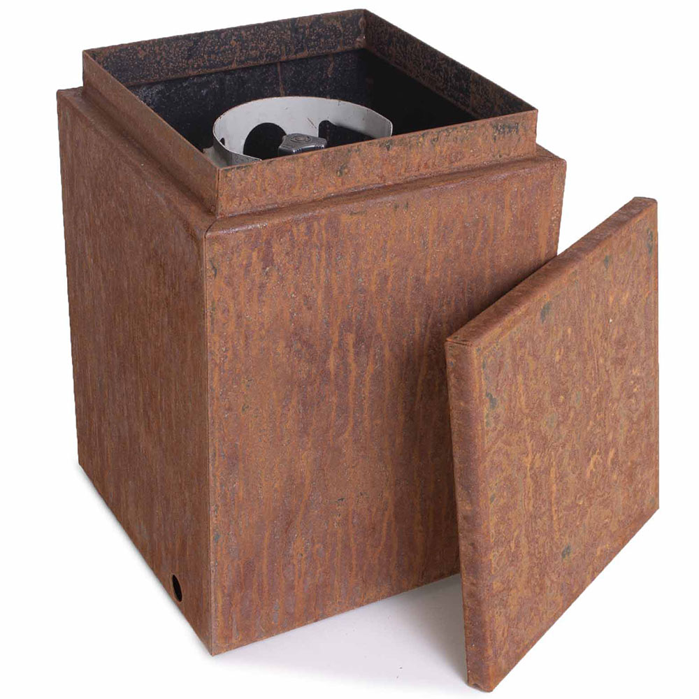The Outdoor Plus Corten Steel Propane Tank Enclosure