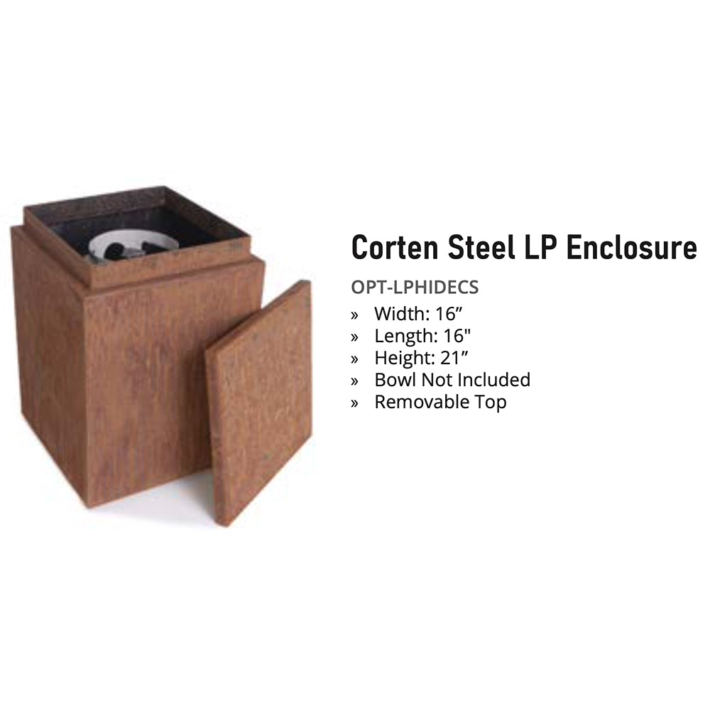 The Outdoor Plus Corten Steel Propane Tank Enclosure