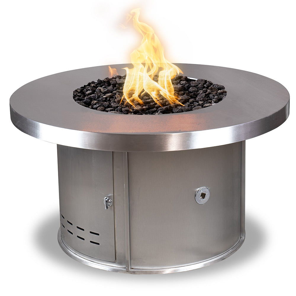 TOP Fires by The Outdoor Plus Mabel Round Stainless Steel Gas Fire Pit