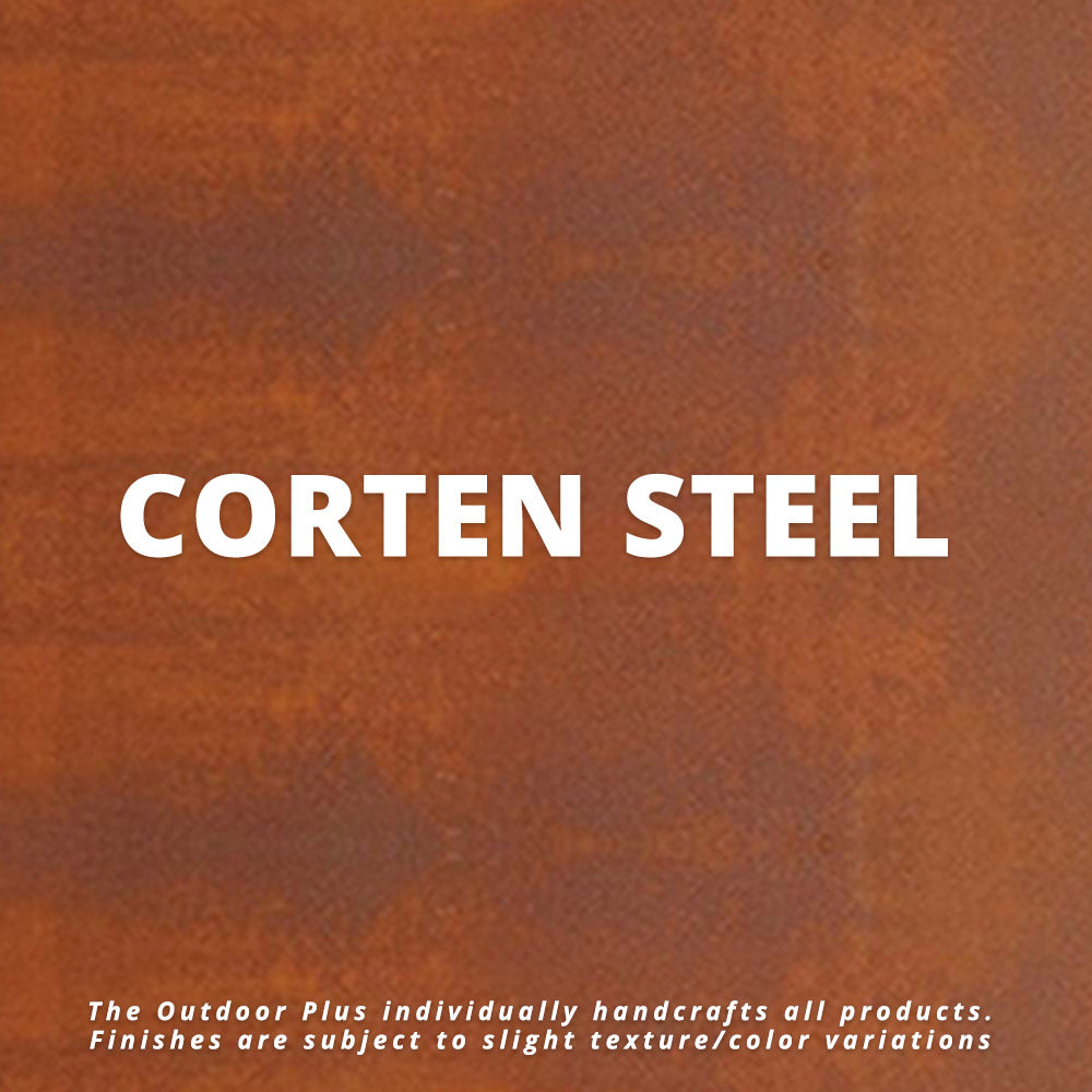 TOP Fires by The Outdoor Plus La Jolla Rectangular Corten Steel Gas Fire Pit