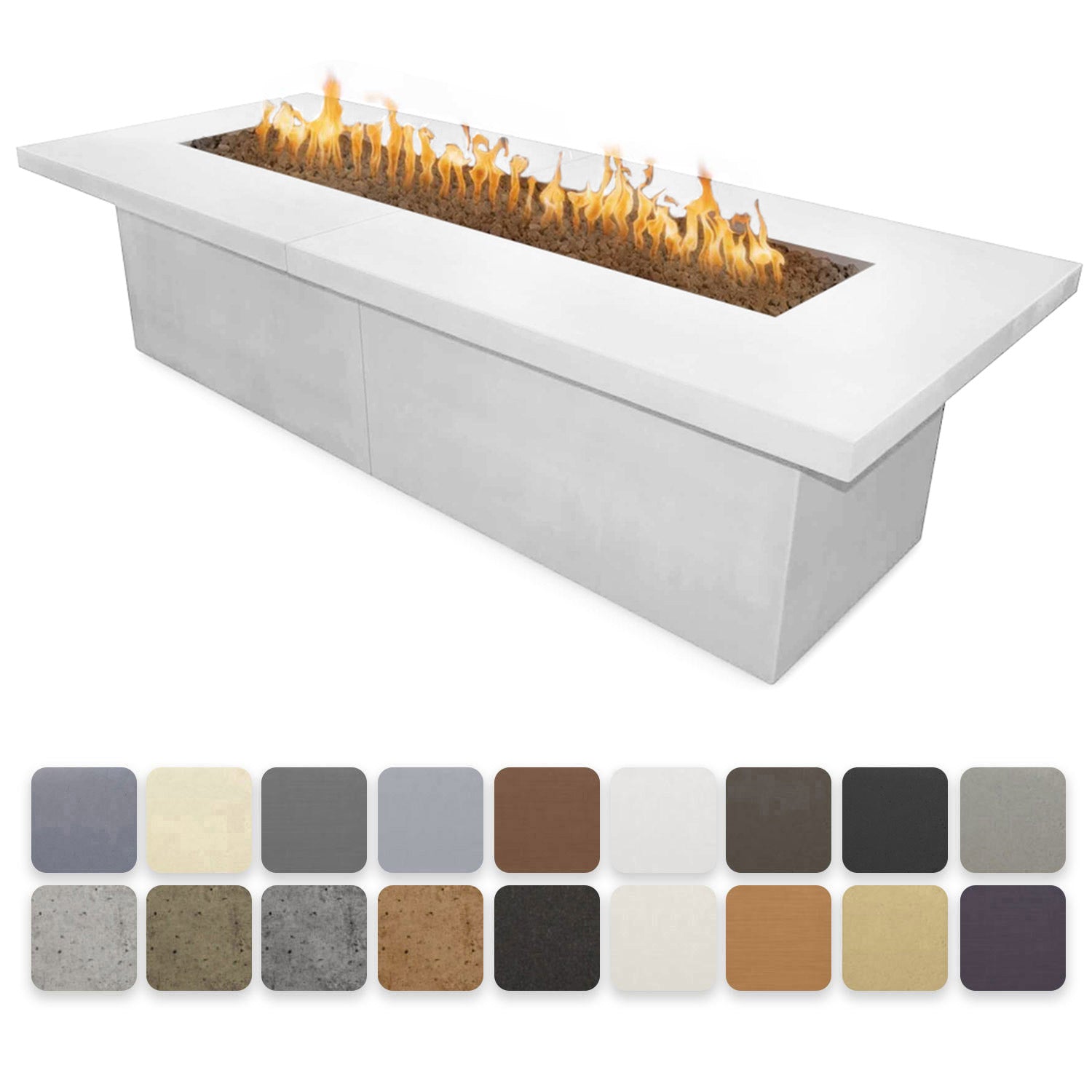 TOP Fires by The Outdoor Plus Newport 72x36-Inch Rectangular Concrete Gas Fire Table
