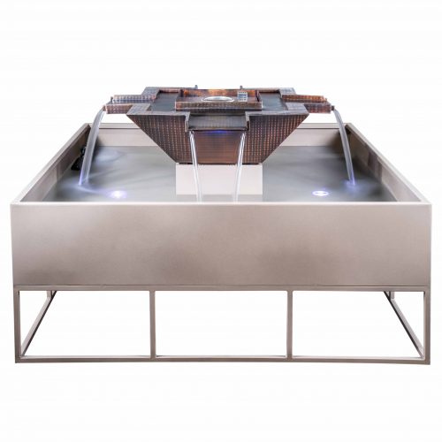 TOP Fires by The Outdoor Plus Olympian Square Copper 4-Way Fire and Water Bowl