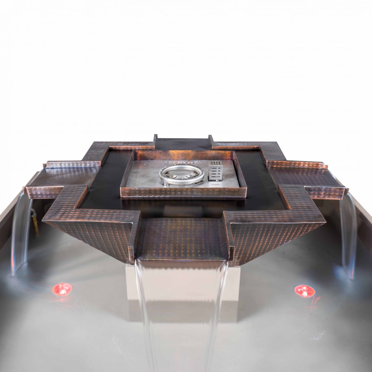 TOP Fires by The Outdoor Plus Olympian Square Copper 4-Way Fire and Water Bowl