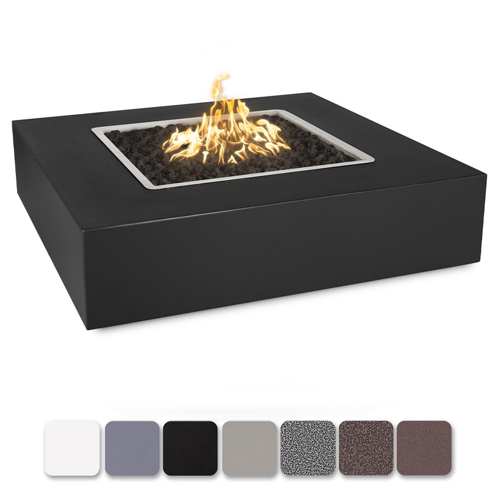 The Outdoor Plus Quad 42-Inch Square Powder Coated Steel Gas Fire Pit