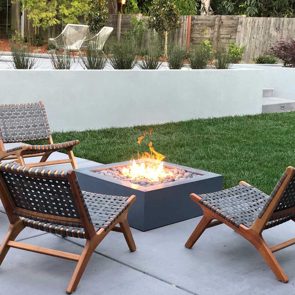 TOP Fires by The Outdoor Plus Quad Square Concrete Gas Fire Pit