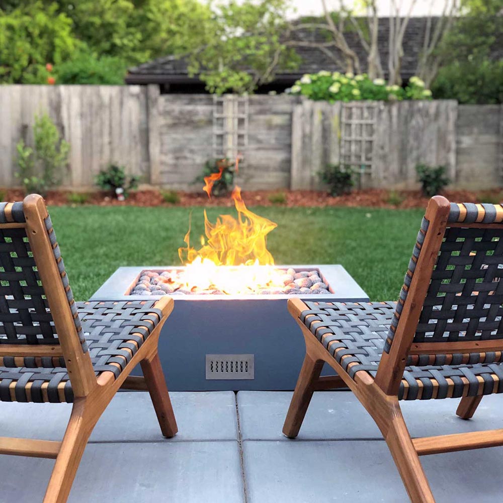 TOP Fires by The Outdoor Plus Quad Square Concrete Gas Fire Pit
