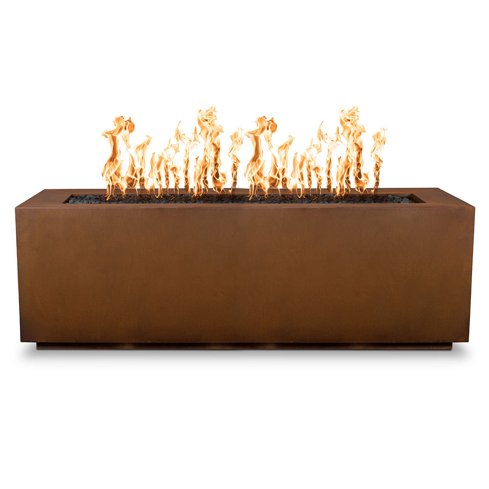 TOP Fires by The Outdoor Plus Pismo 84x24-Inch Linear Corten Steel Gas Fire Pit