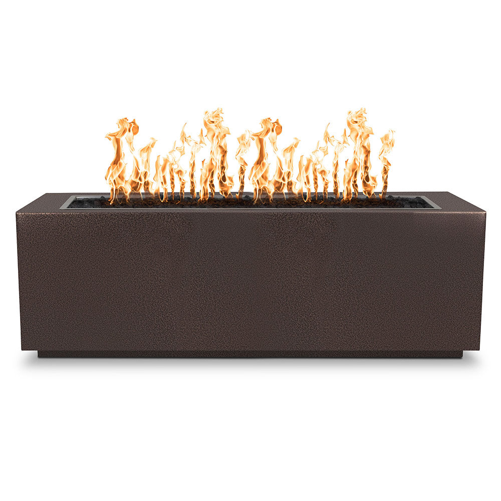 TOP Fires by The Outdoor Plus Pismo 84x24-Inch Linear Powder Coated Steel Gas Fire Pit
