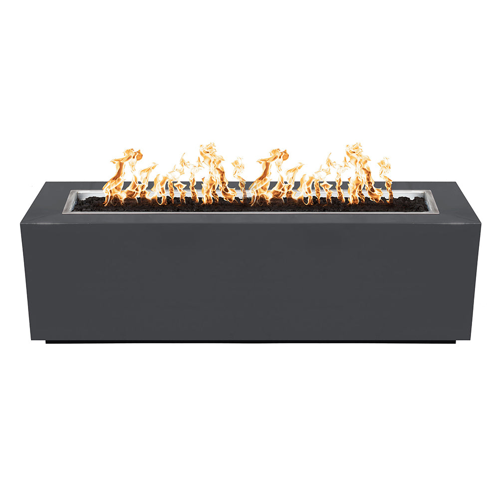 TOP Fires by The Outdoor Plus Pismo 84x24-Inch Linear Powder Coated Steel Gas Fire Pit