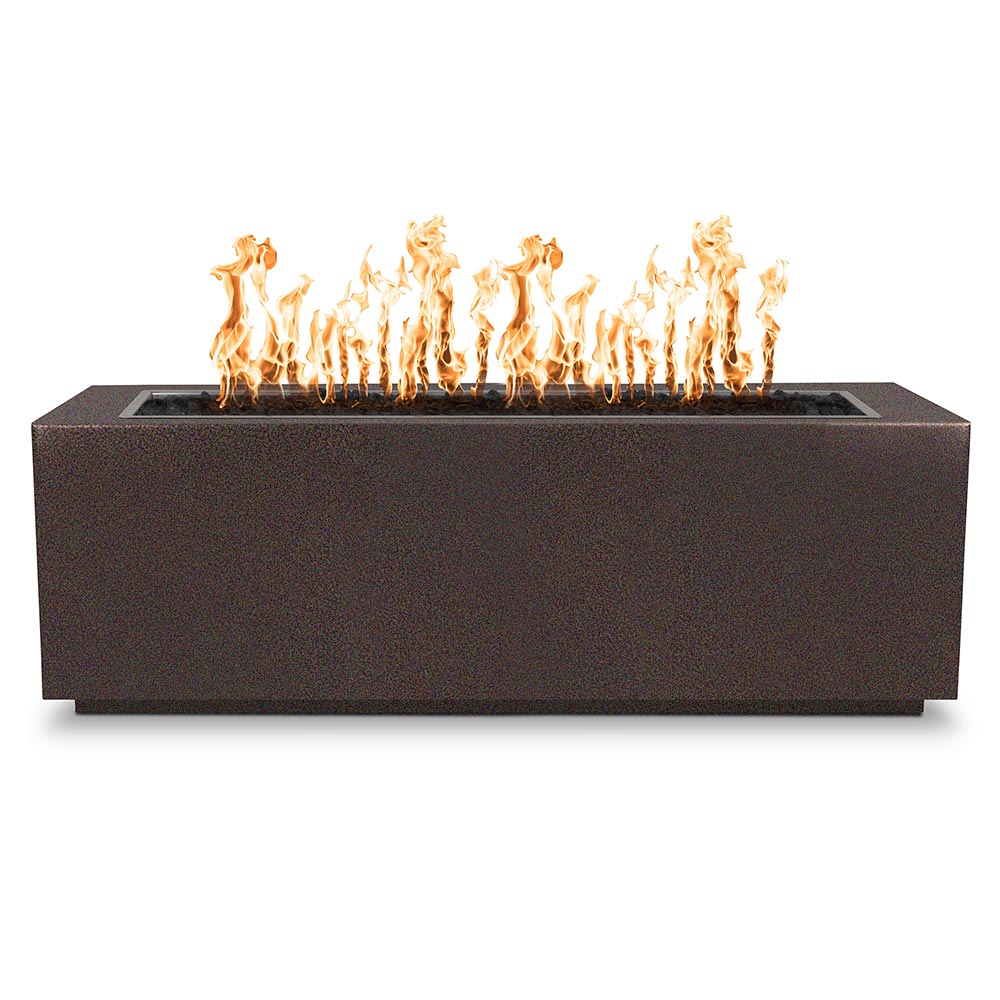 TOP Fires by The Outdoor Plus Pismo 84x24-Inch Linear Powder Coated Steel Gas Fire Pit
