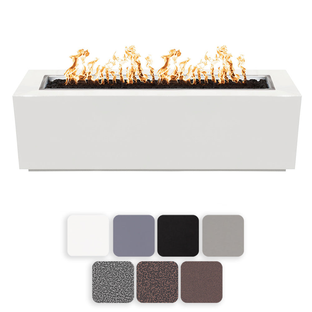 TOP Fires by The Outdoor Plus Pismo 84x24-Inch Linear Powder Coated Steel Gas Fire Pit