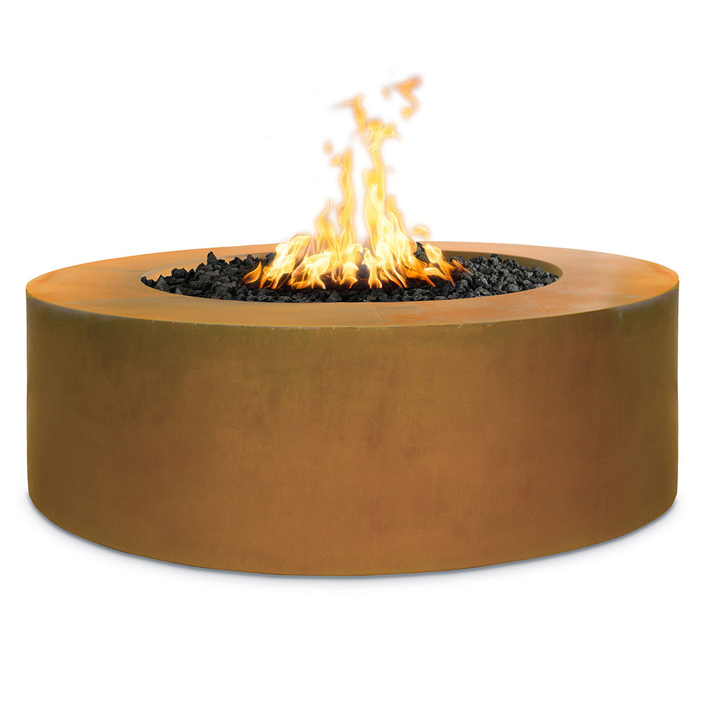 TOP Fires by The Outdoor Unity 60x18-Inch Round Corten Steel Gas Fire Pit