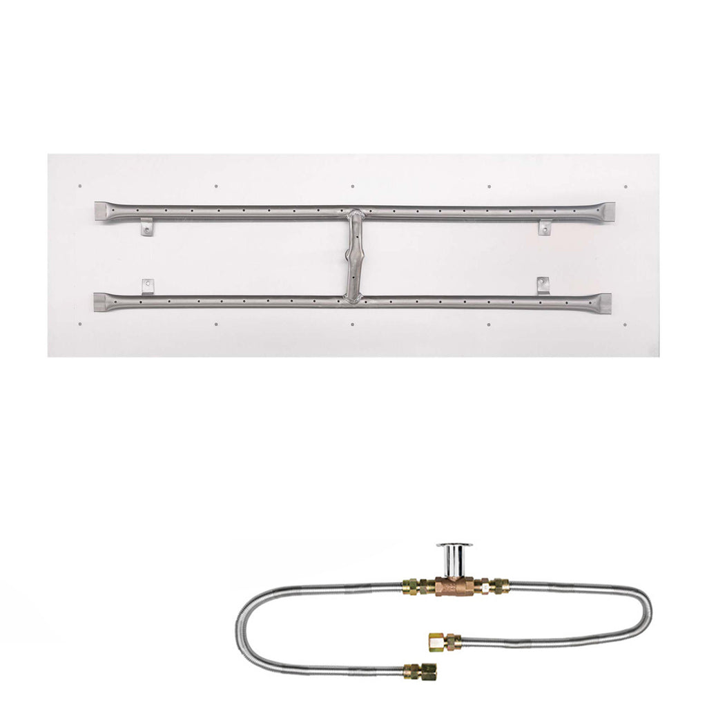 The Outdoor Plus Linear H-Style Match Light Gas Fire Pit Burner Kit
