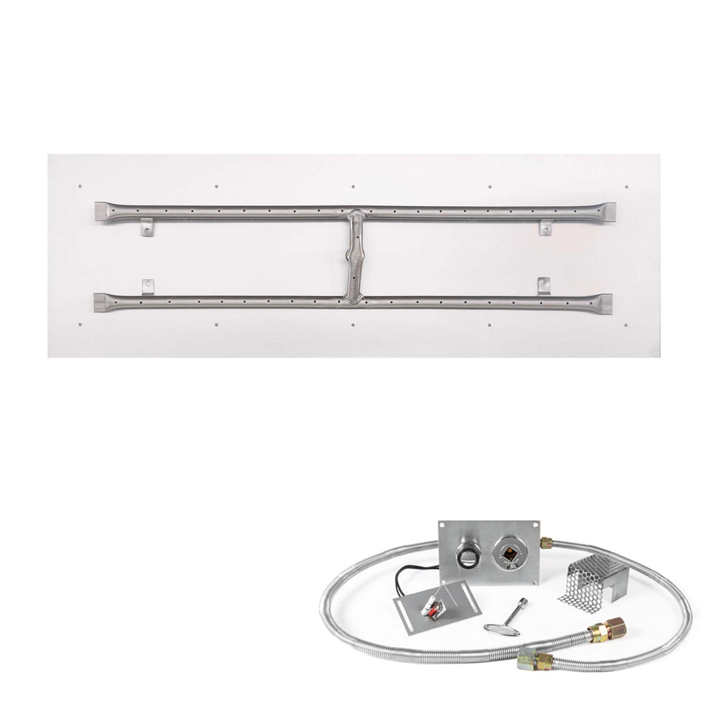 The Outdoor Plus Linear H-Style Spark Ignition Gas Fire Pit Burner Kit