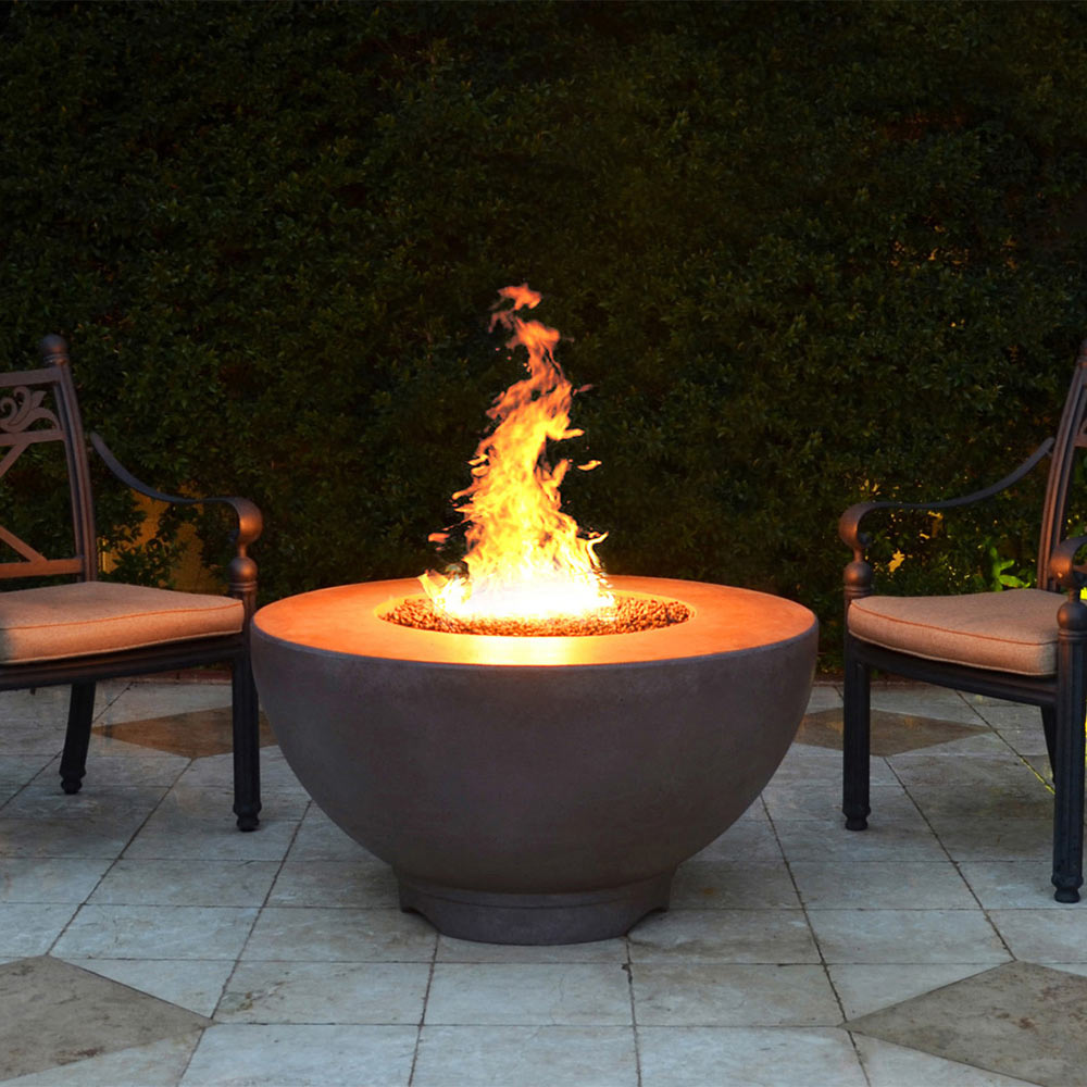 TOP Fires by The Outdoor Plus Sienna 37-Inch Round Concrete Gas Fire Pit