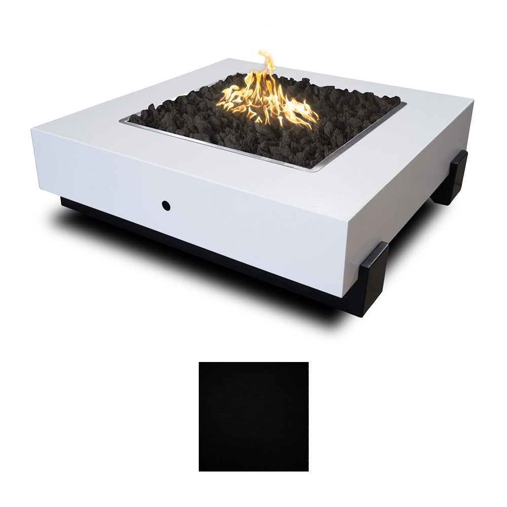 The Outdoor Plus Seal Rock Square Powder Coated Steel Gas Fire Pit
