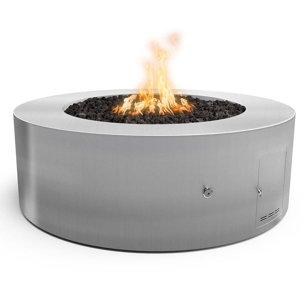 TOP Fires by The Outdoor Unity 48x18-Inch Round Stainless Steel Gas Fire Pit