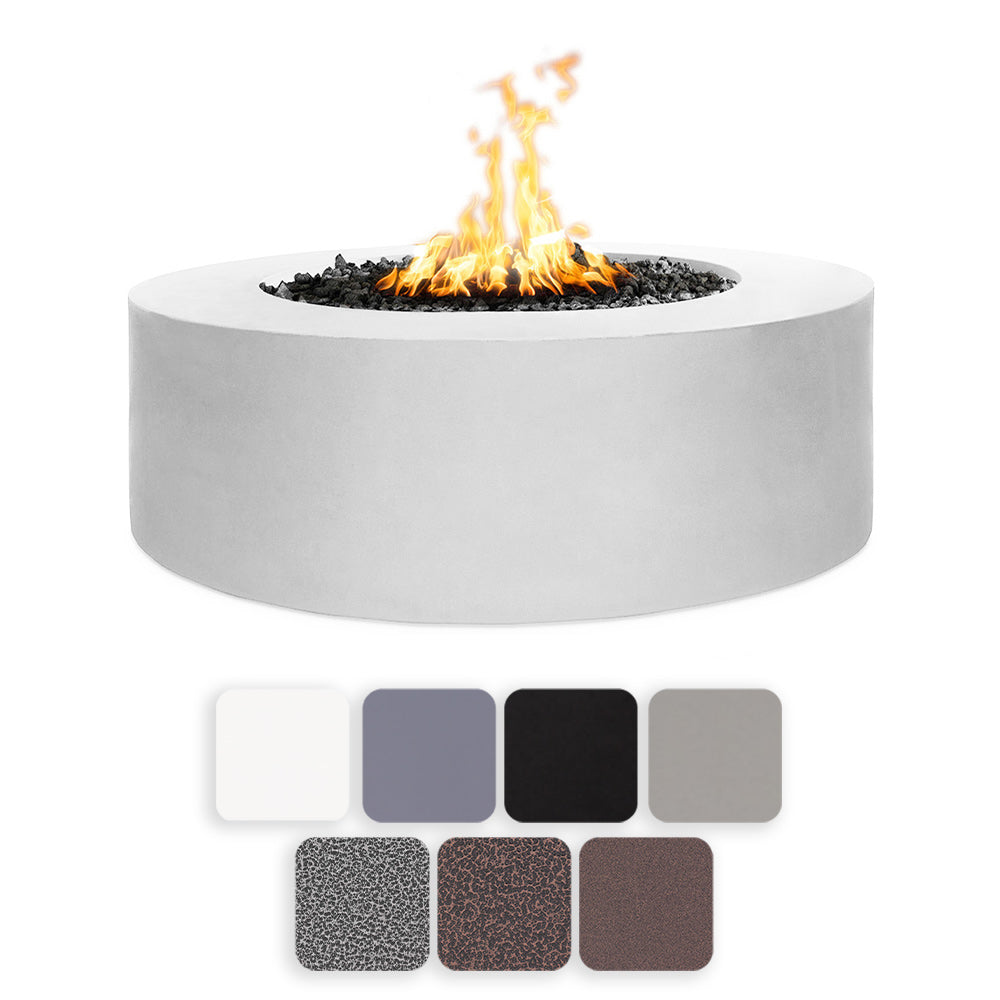 TOP Fires by The Outdoor Unity 72x24-Inch Round Powder Coated Steel Gas Fire Pit